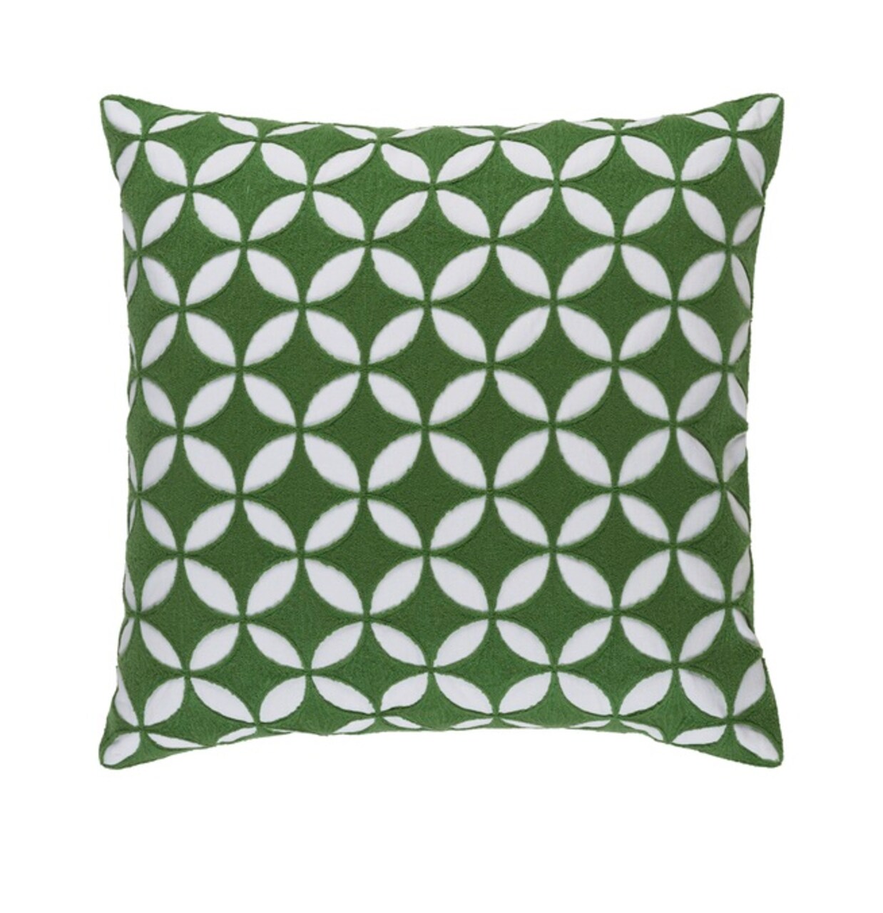 Tiwari Home 22" Jungle Green and White Woven Square Throw Pillow